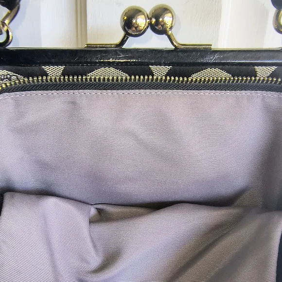 Coach 13623 Parker 2008 Black Signature C Optic Canvas Kiss Lock Shoulder Bag - Picture 11 of 12